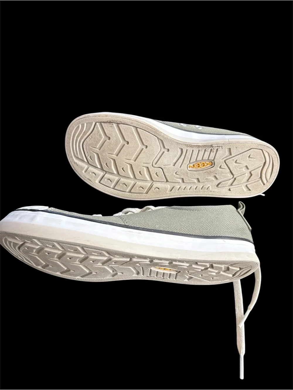 Keen Low-Top Canvas Sneakers in Olive and White - Picture 3 of 4